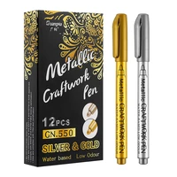 haile diy metallic waterproof permanent paint marker pens gold and silver for drawing students supplies marker craftwork pen