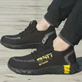 Męskie buty do pracy trampki przemysłowe buty Toe-Work odporne na przebicie wygodne męskie obuwie ochronne Casua sznurowane pustynne walki