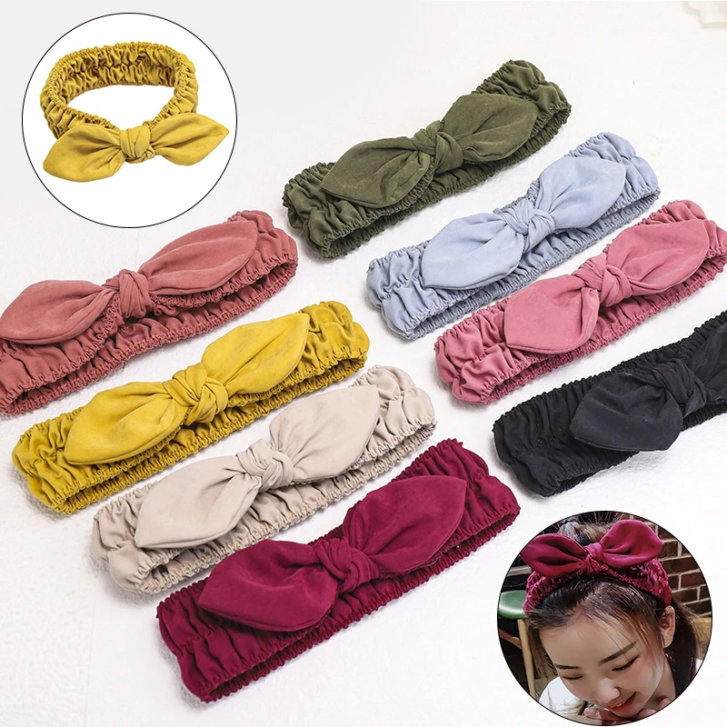 

Rabbit Ear Knot Turban Elastic Headband Hair Accessories All-match Solid Color Hair Band Bow Temperament Elastic Hair Band