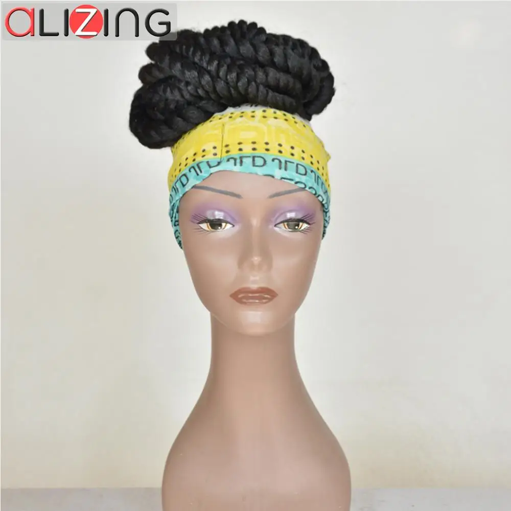 

Alizing Kinky Curly Wig Synthetic Short With Headband for Black Women Heat Resistant Natural Black Hairs for Daily Party Cosplay