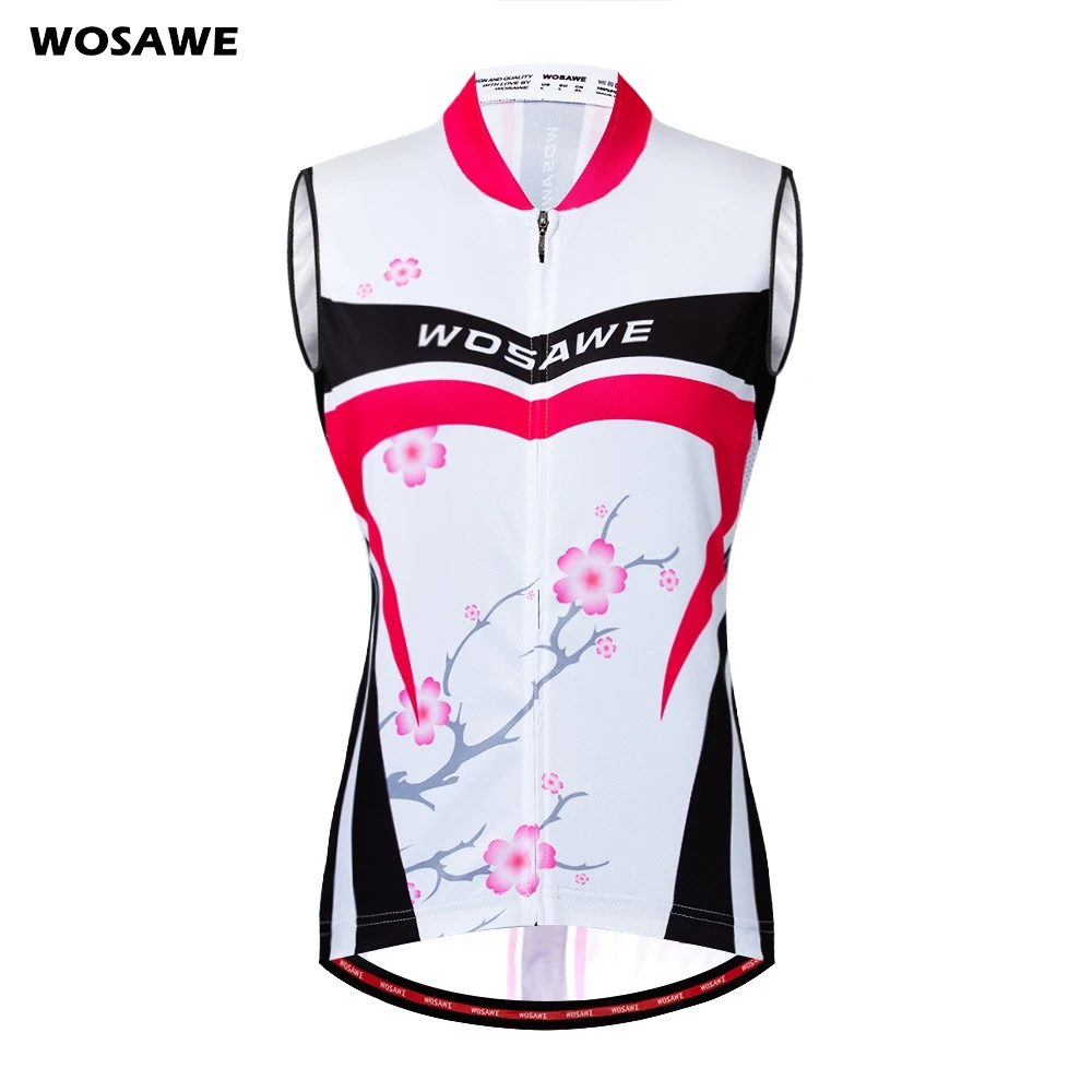 WOSAWE полиэстер велосипедный жилет Женская Джерси без рукавов одежда для