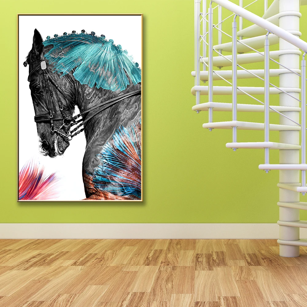 Nordic battle steed Pictures For Home Design Kitchen Poster Creative Decoration | Painting &amp Calligraphy