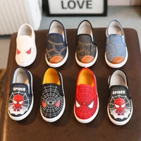 children canvas shoes spiderman baby boy girl kid fashion soft cotton padded sneaker running sport shoes loafers casual flats