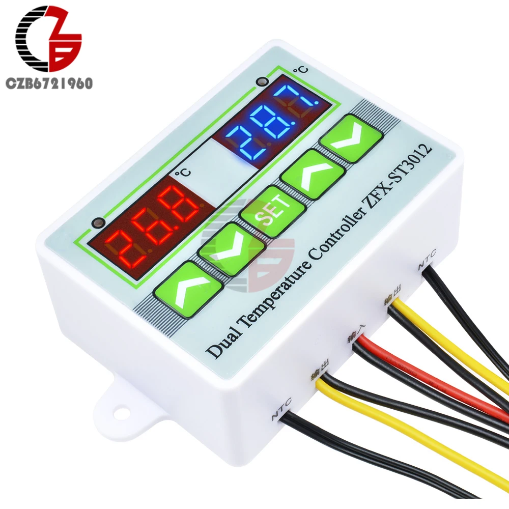 ST3012 AC 110V 220V смарт двойной термостат Температура контроллер инкубатор для нагрева