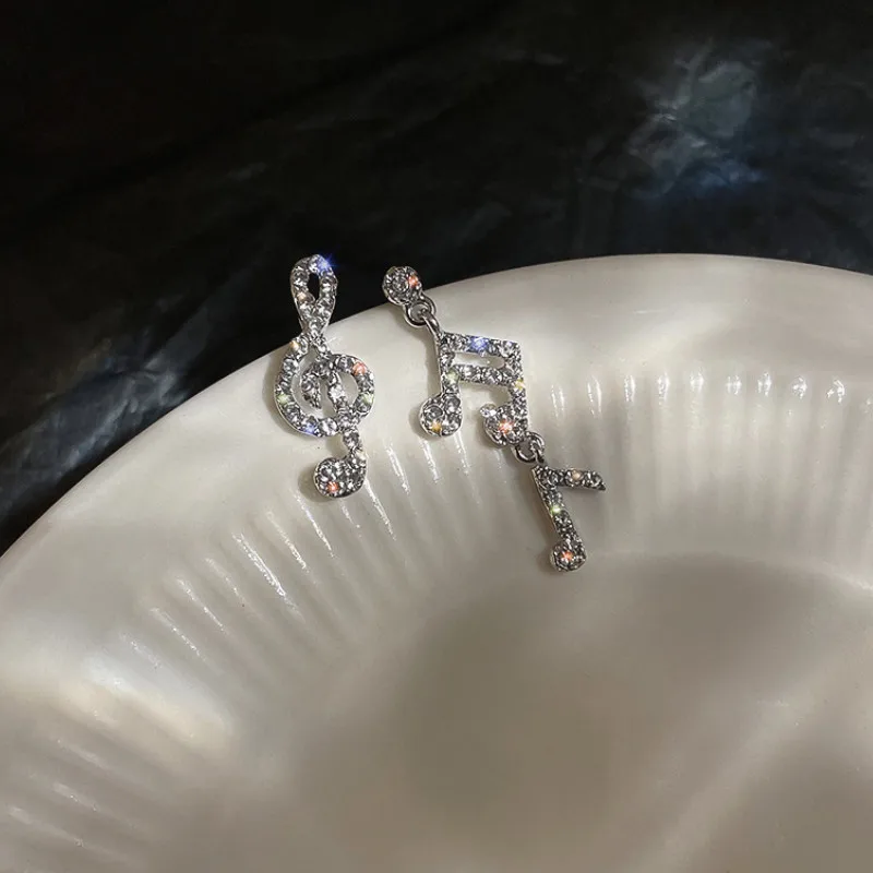 

All-match Fashion Personality Women Earrings Diamond-studded Musical Notes Women's Romantic Gift Earrings Wholesale