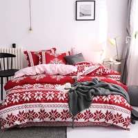 new christmas snowflakes home bedding set 3 4pcs duvet cover set ab side bed linen flat sheet bedclothes adult geometric