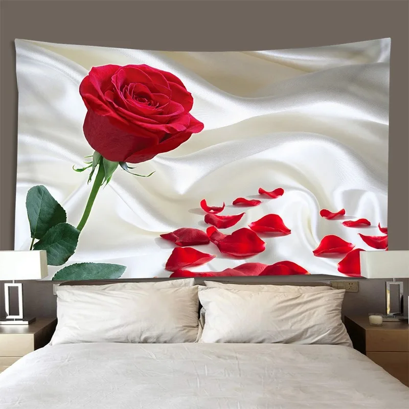 

New Charming Rose Background Cloth Fashion Home Minimalist Decoration Supplies Hanging Cloth Living Room Bedroom Tapestry