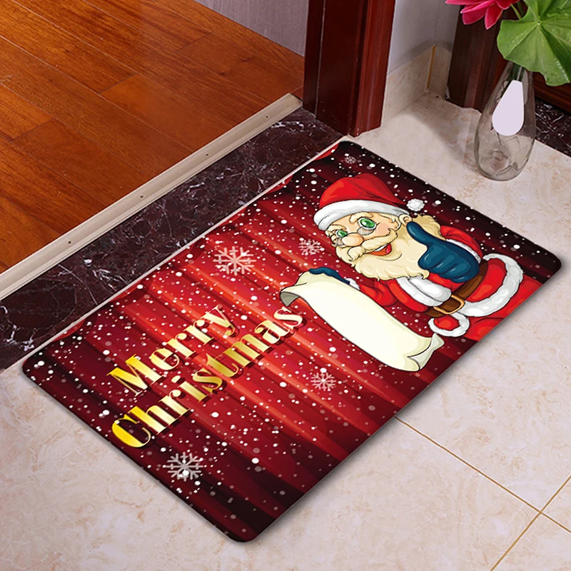 

Santa Claus Christmas Mat Outdoor Carpet Merry Christmas Decor for Home Christmas Ornaments Xmas Gift New Year 2022 Navidad