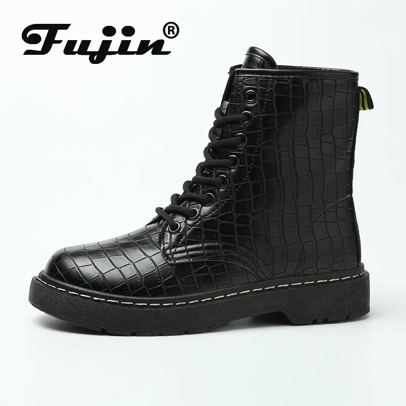 Fujin/женские ботильоны Сезон осень-зима Модные женские ботинки на плоской подошве
