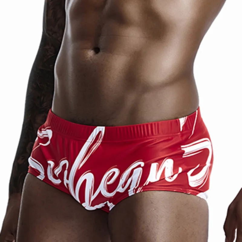 Мужские трусы для плавания Seobean с заниженной талией и буквенным принтом|Мужские