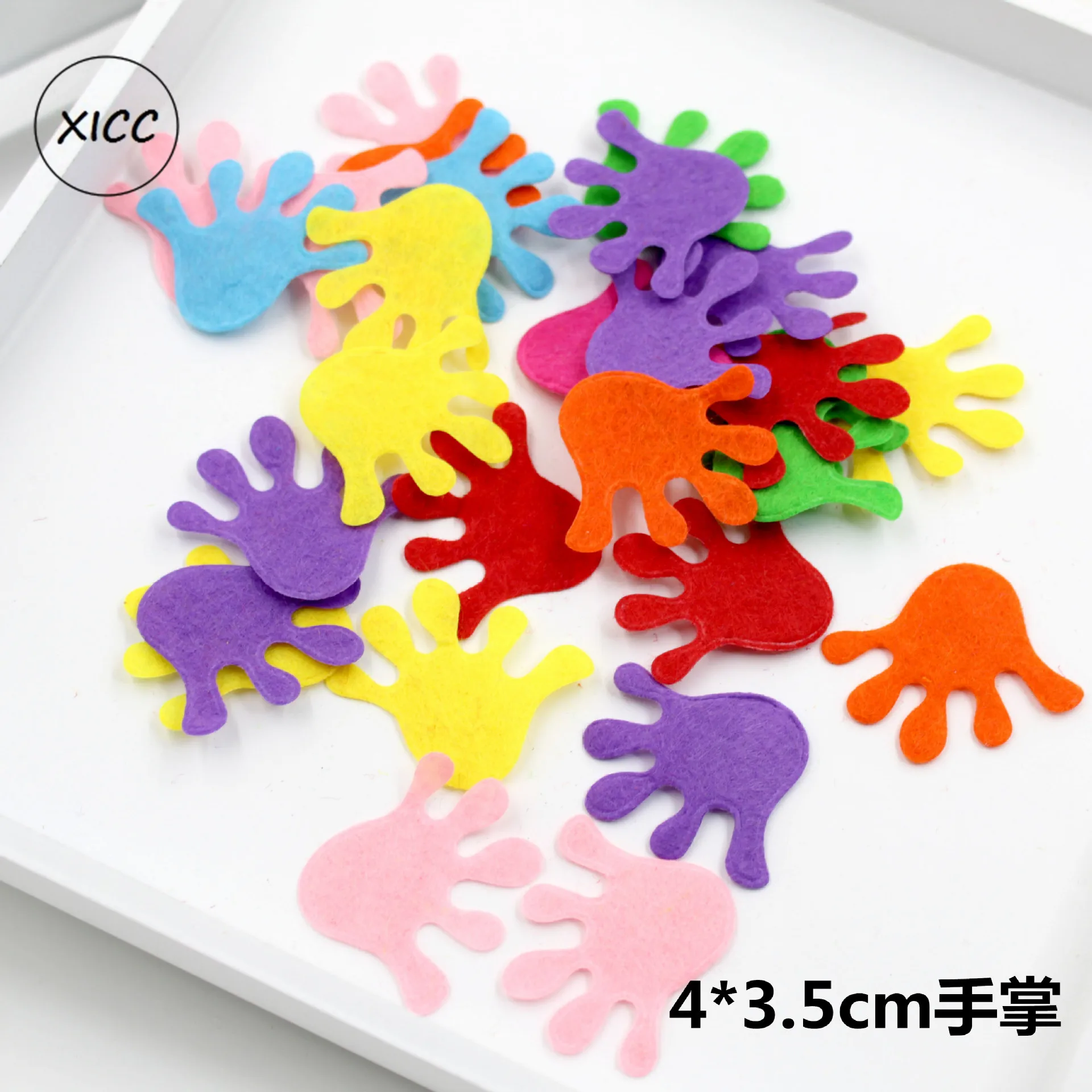 1-31 XICC 100PCS Colorful Nonwoven Round Flower Wool Felt Fabric Hair rope DIY Handmade Accessory Sticker Applique Patches Felt Pad - Цвет: 1-31