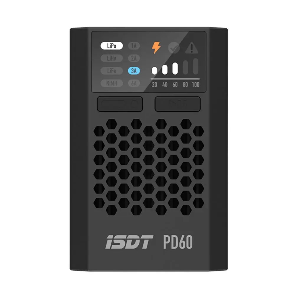 Cargador de equilibrio de bater&iacute;a Lipo ISDT PD60, 60W, entrada tipo C para bater&iacute;a Lipo LiHV NIMH/ CD para Dron de coche de carreras RC-0