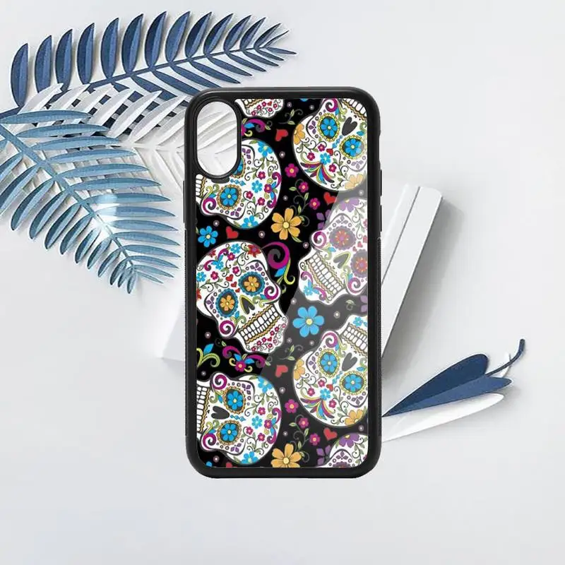 

Floral Skull fashion design luxury trend Phone Case capa PC for iPhone 11 12 pro XS MAX 8 7 6 6S Plus X 5S SE 2020 XR