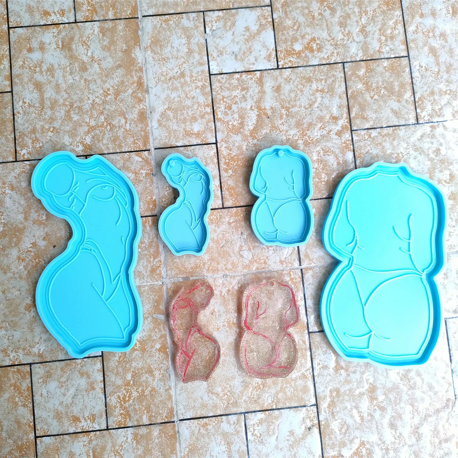 DIY задний вид толстая женщина подставка Кристалл фотография брелок зеркальная