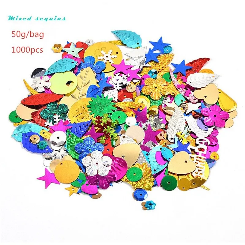 50 г/упак. микс цвета Макаруны пайетки для рукоделия блестящая Звезда Сердце