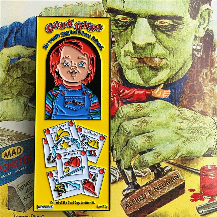 Эмалированная булавка в виде коробки добрых парней Чаки реквизит детская игра