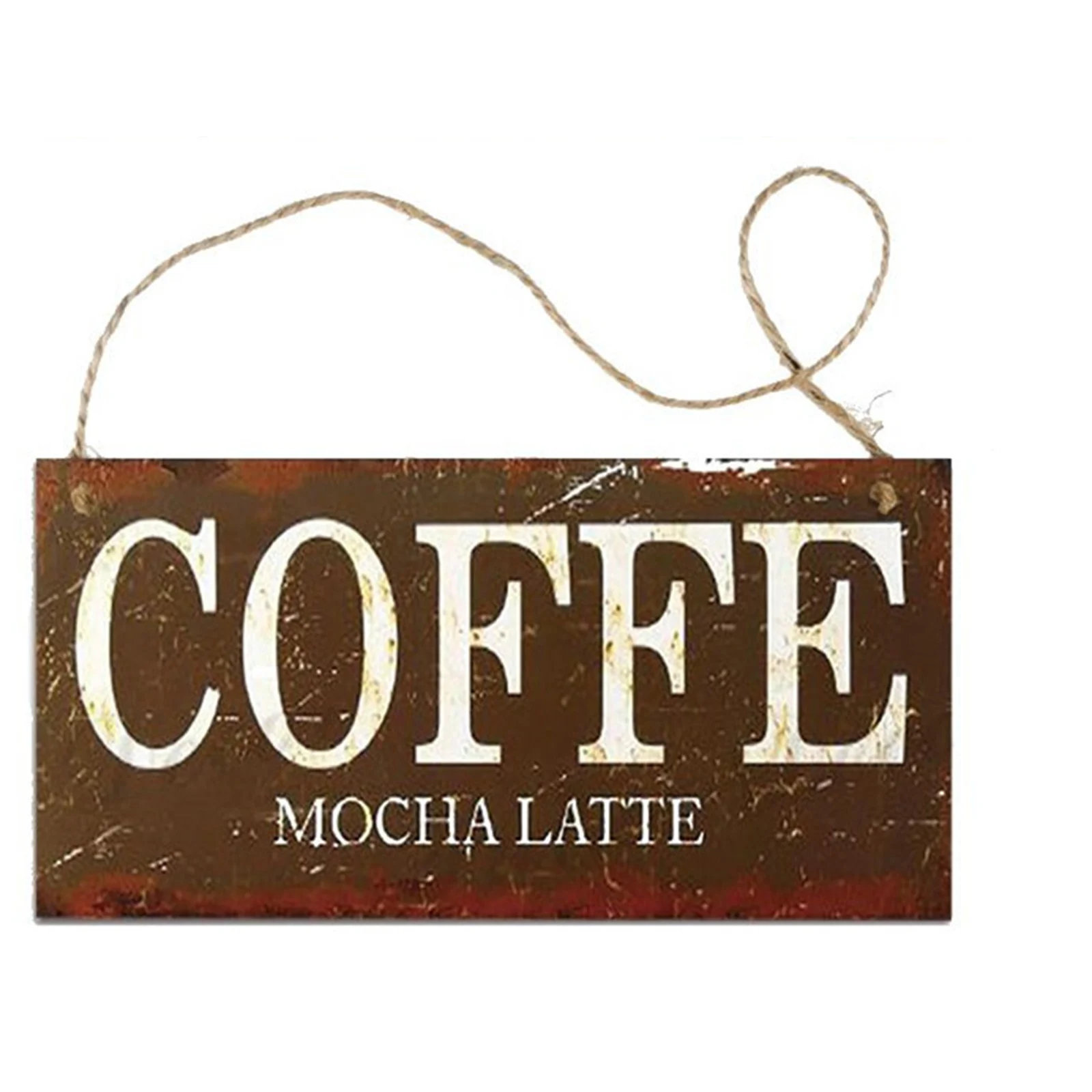 

Coffee Bar Shop Plaque Pendant Tag Wooden Door Sign Wall Hanging Decor Sign Wall Door Hanging Art Plaque Sign 10x20cm, 1 Piece