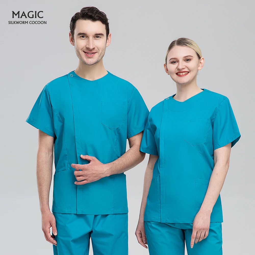 

Dentistry Nursing Tops+pants Multicolor Pharmacist Workwear with Zipper Unisex Pet Grooming Suits Operating Room Scrubs Uniforms