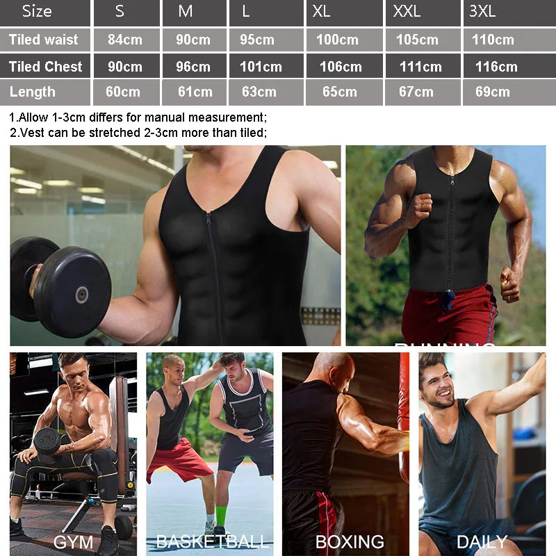 

Men Shaper Vest Waist Trainer Corset Modeling Tape Tummy Control Slimming Underwear Fitness Gym Sweat Tank Tops Zipper Shapewear
