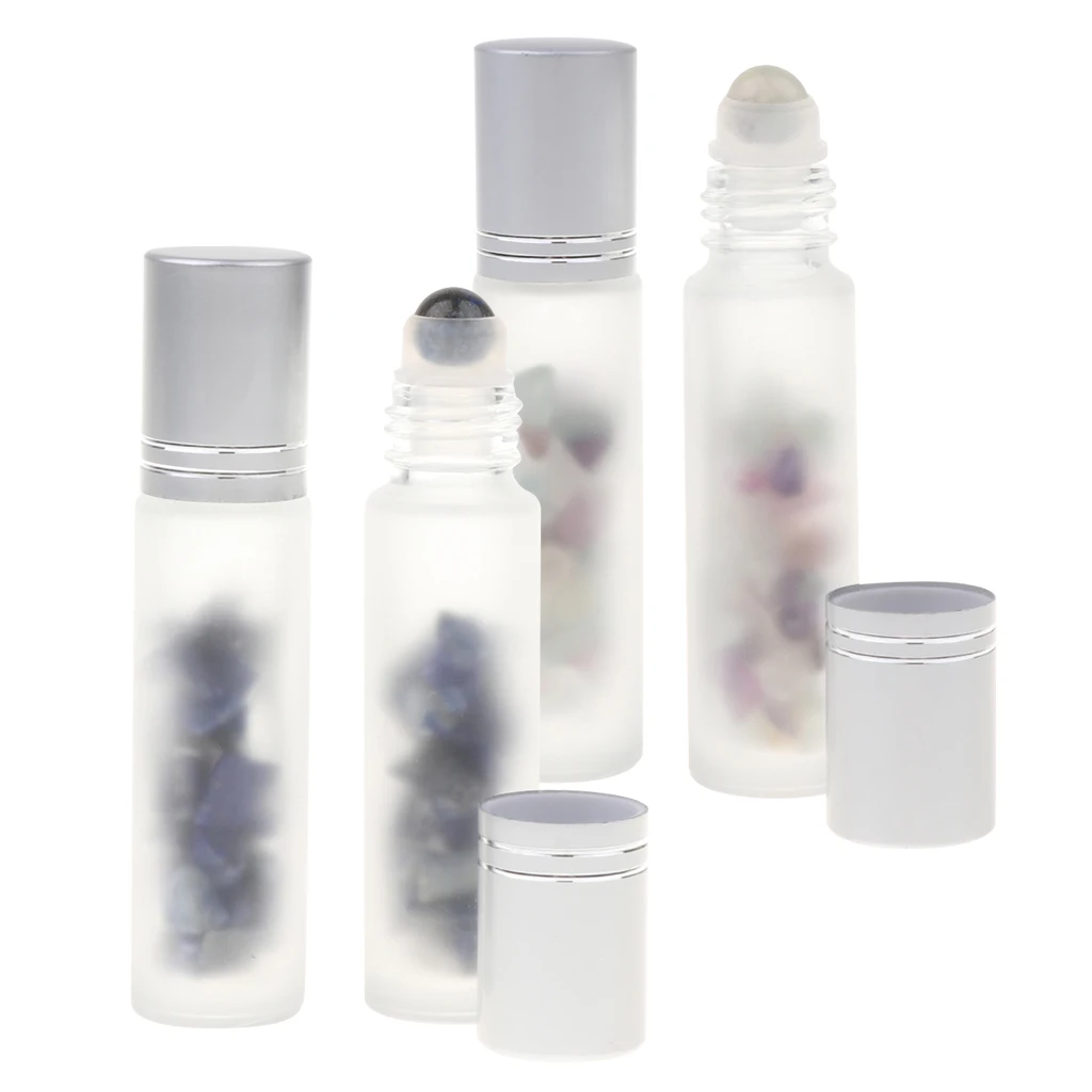 

4pcs 10ml Empty Perfume Roller Ball Bottles For Essential Oil Home & Travel