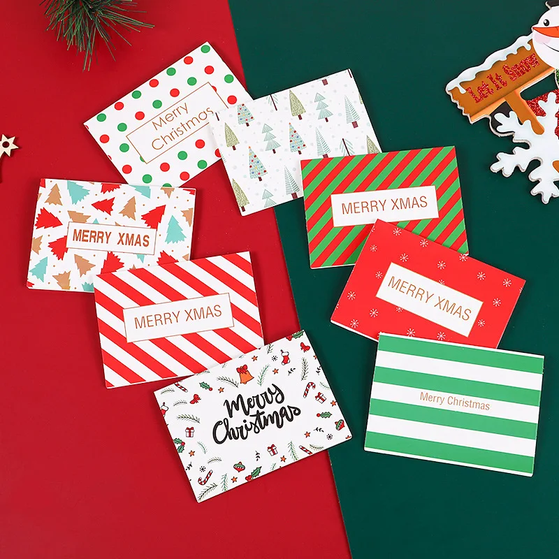 

24 Pieces Mini Christmas Cards 8 Different Pattern Xmas Cards Ecofriendly Recyclable Cards with Envelopes for Christmas Thanks