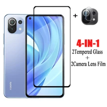 Full Glue Glass For Xiaomi Mi 11 lite Screen Protector For Mi 11 lite  Tempered Glass Phone Protective Lens Film For Mi 11 lite