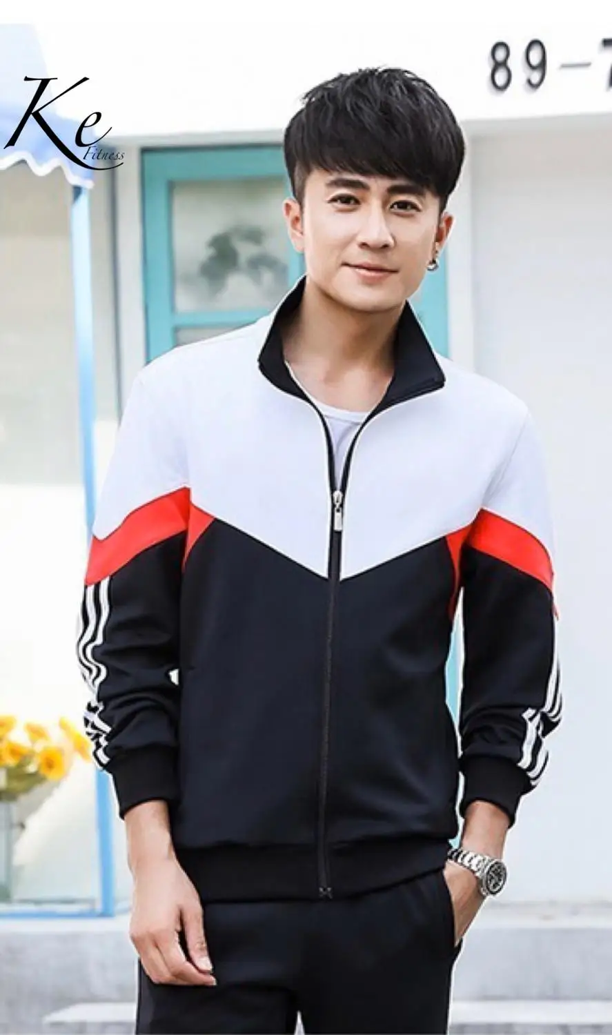 Ropa deportiva para la familia hombre nino nina mujer chandal deportivo pantalon chaqueta traje deportivo; Спортивный комплект для семьи и детей - Цвет: Hombre Negro