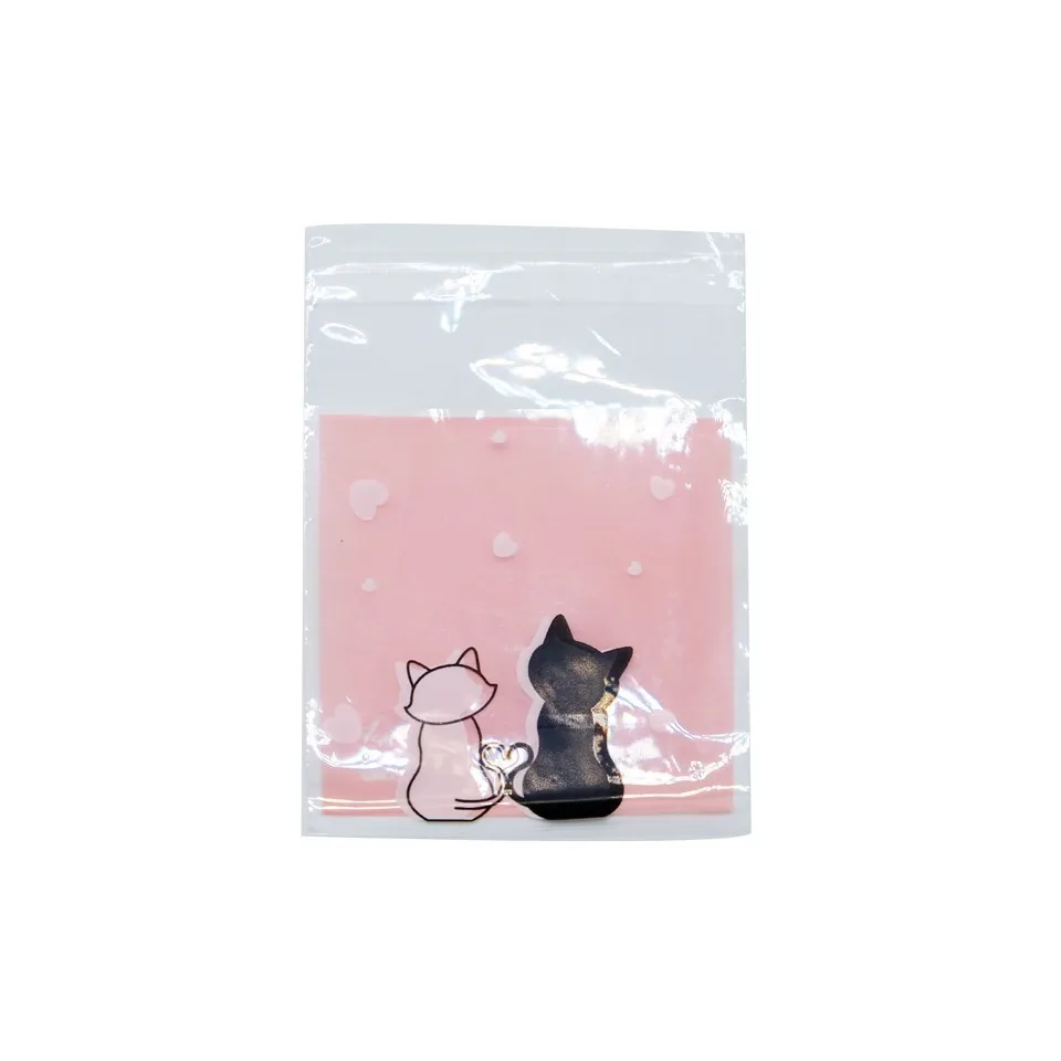 Pink Cat 50/100 шт пластиковые конфеты и печенье само-герметизирующий пакет мультфильм Подарочная сумка для выпечки мешок для дня рождения свадьбы вечеринки ребенка душа Декор - Цвет: Pink Cat