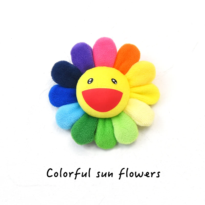 Colgante de girasol de 16 estilos, mu&ntilde;eco de peluche de flor suave, Kaikai Kiki, juguete de peluche colorido para regalo, 8cm-1