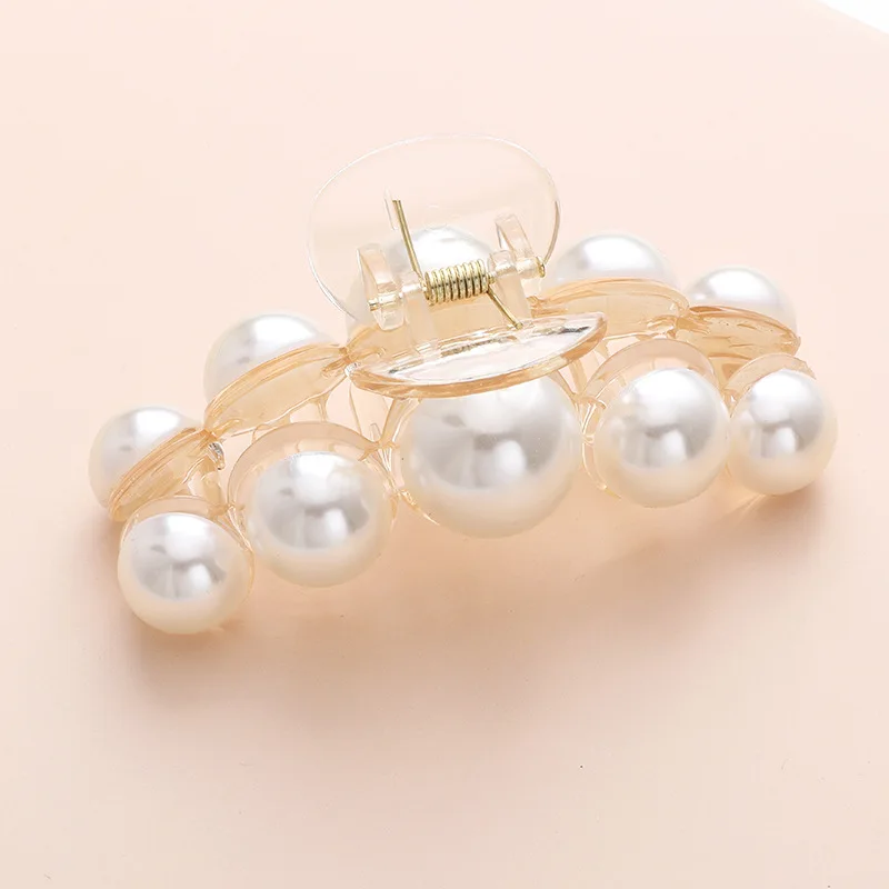 

Fashion Girl Hair Claw Geometric Imitation Pearl Hairpin Crab Retro Heart Shape Crystal Hair Clips Hair Accessories For Women