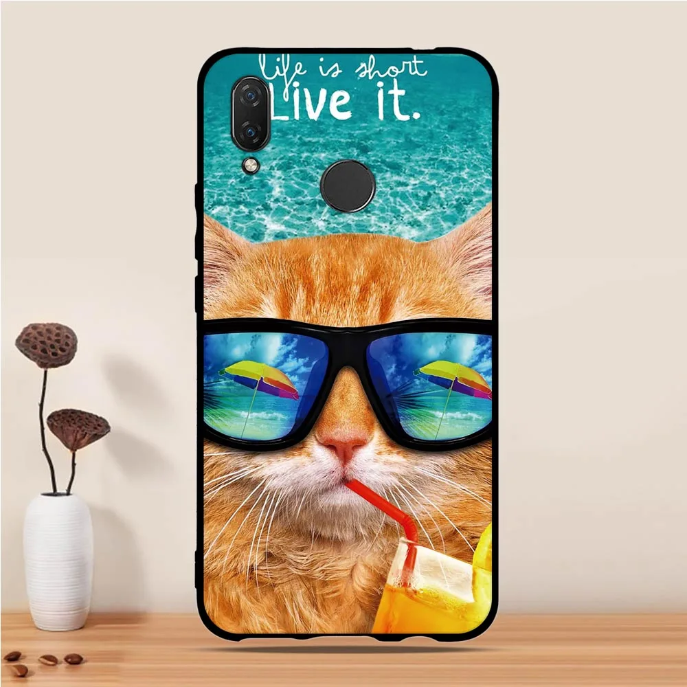 Чехол для huawei P Smart Plus 6,", чехол на заднюю панель, силиконовый, с рисунком, симпатичные, из мягкого ТПУ, Coque Capa Funda для huawei Nova 3i, чехол