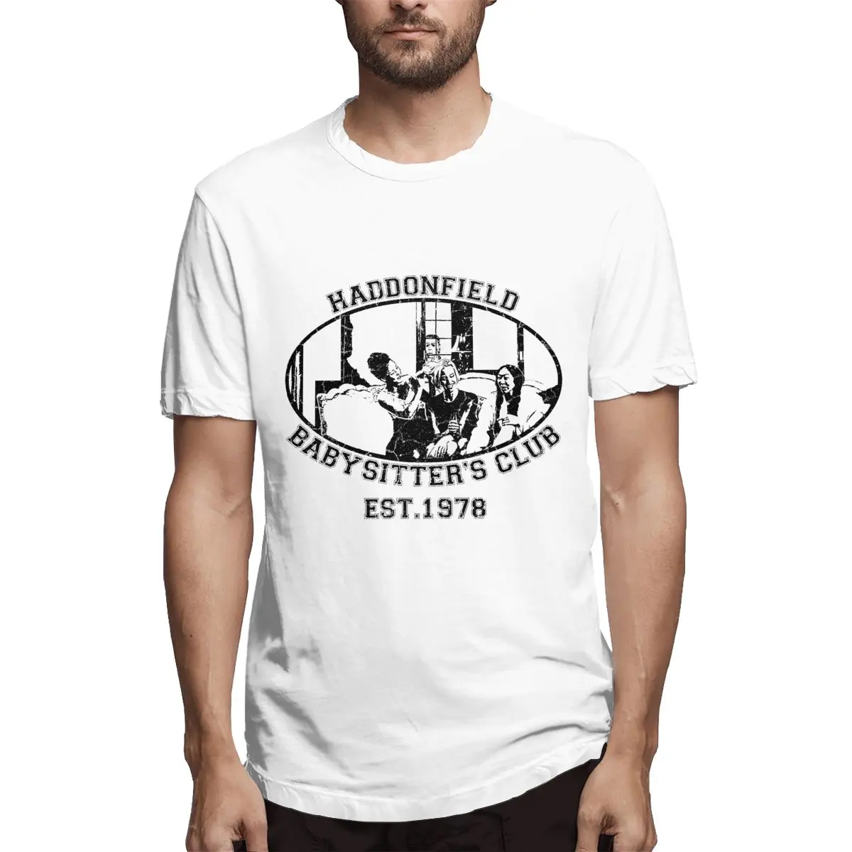 

Haddonfield Babysitters Club Graphic Tee Men's Short Sleeve T-shirt Funny Tops