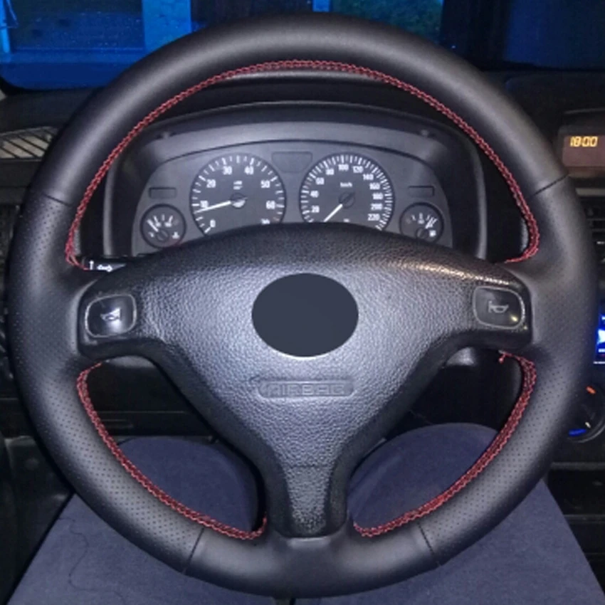 GKMHiR DIY черного цвета из искусственной кожи чехол рулевого колеса автомобиля для