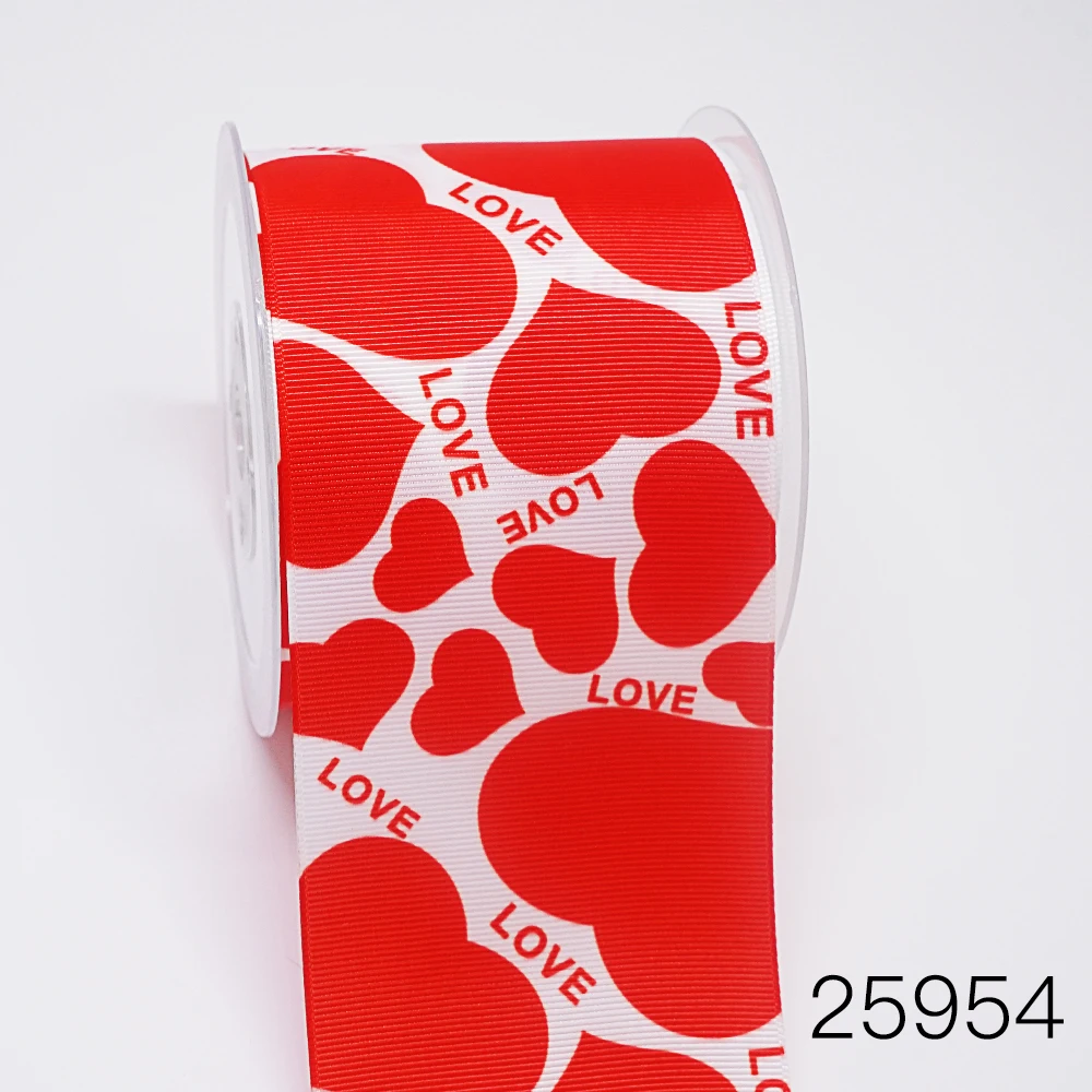 Бесплатная доставка 50 ярдов на размер лента в рубчик с принтом День святого