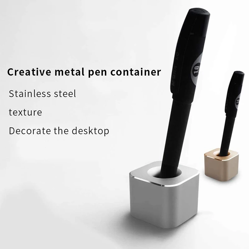 

Metal Mini Pen Stand, Mini Aluminum Pencil Holder, Toothbrush Brush, Metal Penholder Desktop Organizer (Silver+Golden)