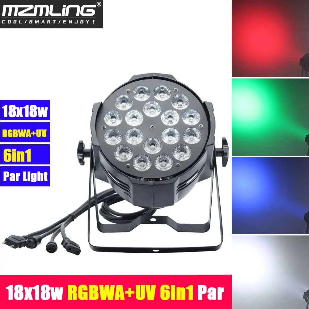 4 шт./лот 18x18 Вт светодиодный RGBWA + UV 6 в 1 Par Light DMX512/Auto/Sound/Master Slave Control DJ /Bar вечерние/Show