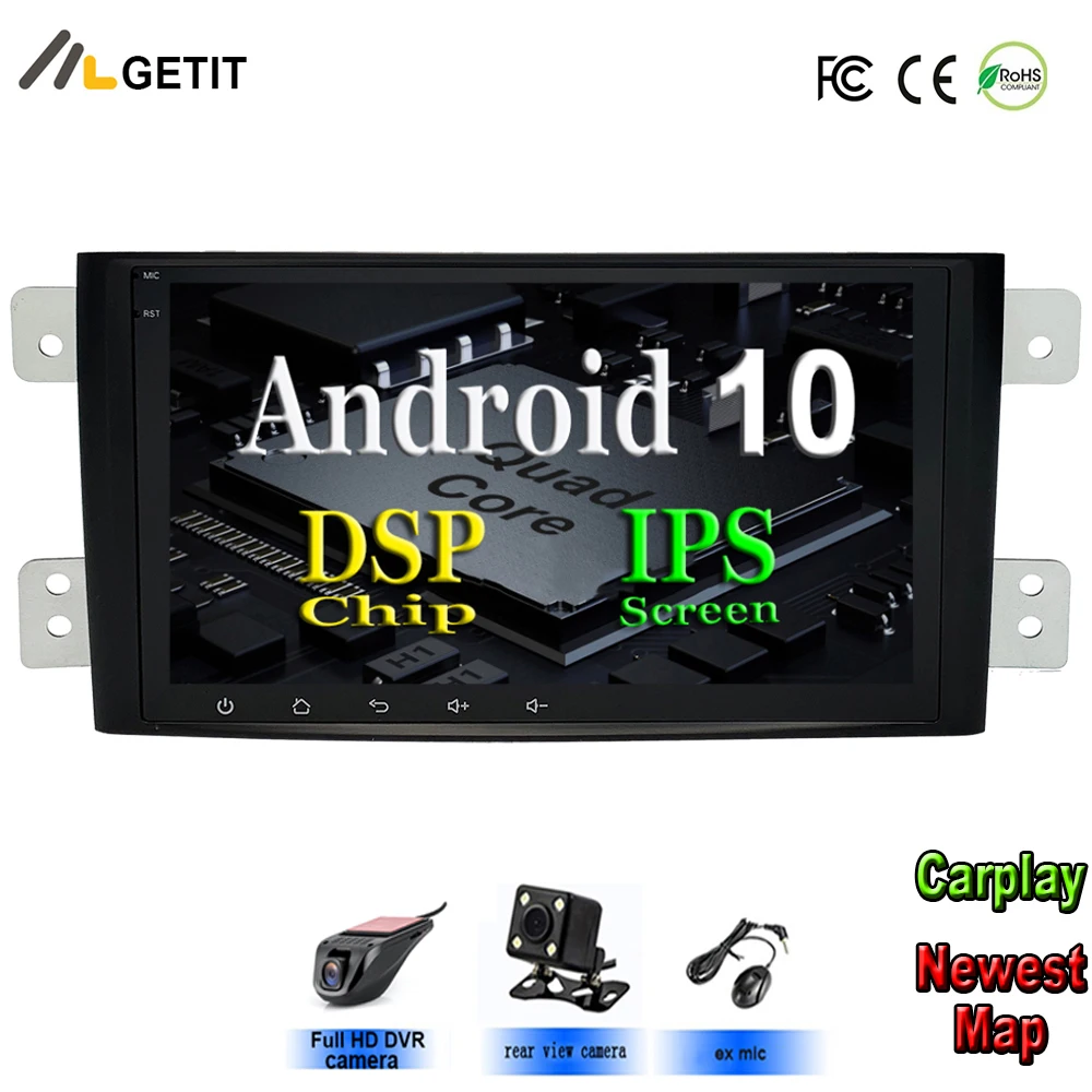Автомобильный DVD плеер на Android 10 для suzuki grand vitara 2007 2013 мультимедийная