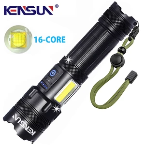 xhp160 powerful flashlight 16 core led hand lantern cob side light torch 7 lighting modes torchlight waterproof usb rechargeable free global shipping