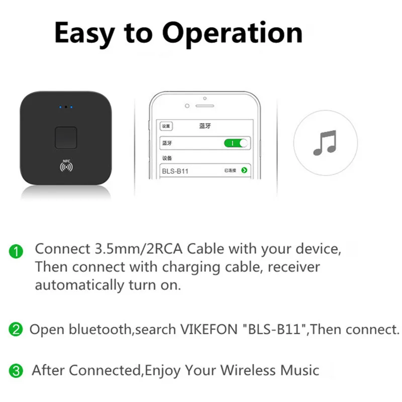 Bluetooth приемник 5 0 NFC 3 мм разъем RCA Aux стерео музыка беспроводной адаптер