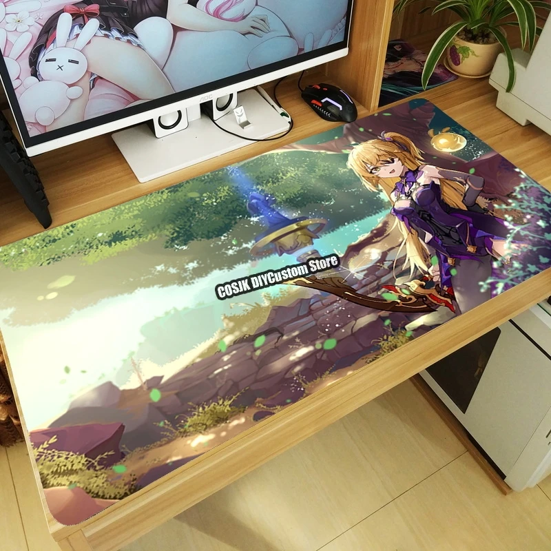 

HD Anime Game Genshin Impact Fischl Large Mouse Pad Otaku Mouse Mat PC Mice Mat Tabletop Keyboard Desk Mat Playmat Drop shipping