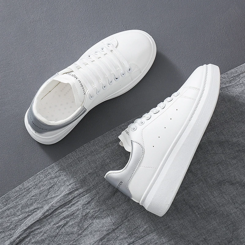 

Hot Women's White Sneakers Women's Fashion Vulcanize High quality HIP HOP Shoes Platform Lace-up running chaussures zapatos