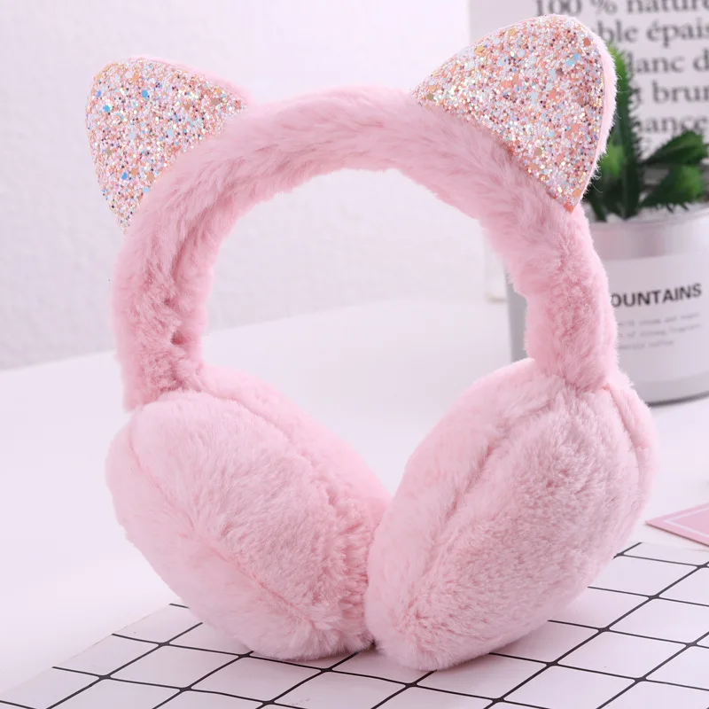 

Hang Ear Cover Warm Winter Earmuffs Female Headwear Cartoon Ear Muffs Fur Earmuffs Cold Ear Warmer Fold Ear Protection Headband