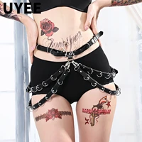 uyee sexy new body harness waist belt women punk goth leg harness belt bdsm garter belts leg harness bondage lingerie lp 060