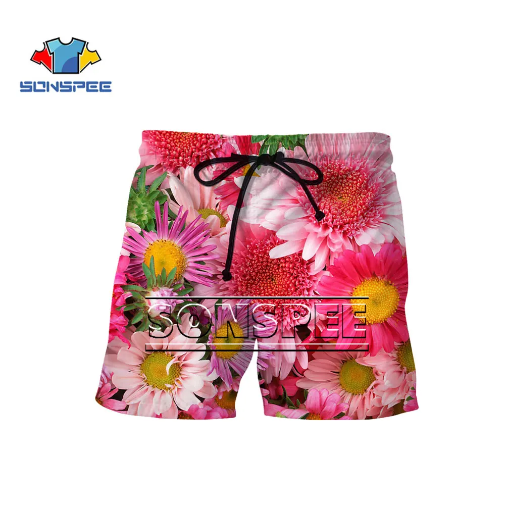 

SONSPEE Shorts Summer New Men Women Beach Short 3D Print Harajuk Little Daisy Cute Street Fashion Sports Fitness Casual Pants