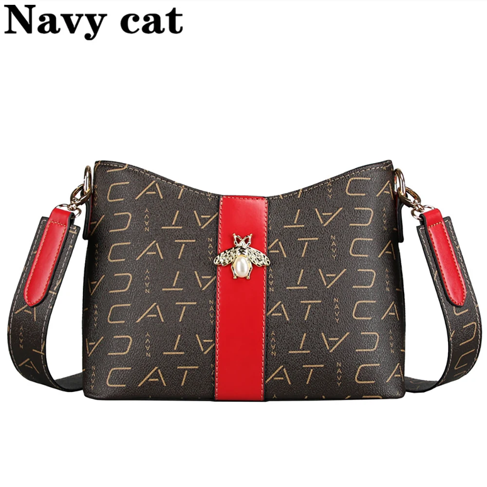 Темно синяя кошка модные маленькие сумки через плечо для женщин 2019 ПВХ кожа сумка