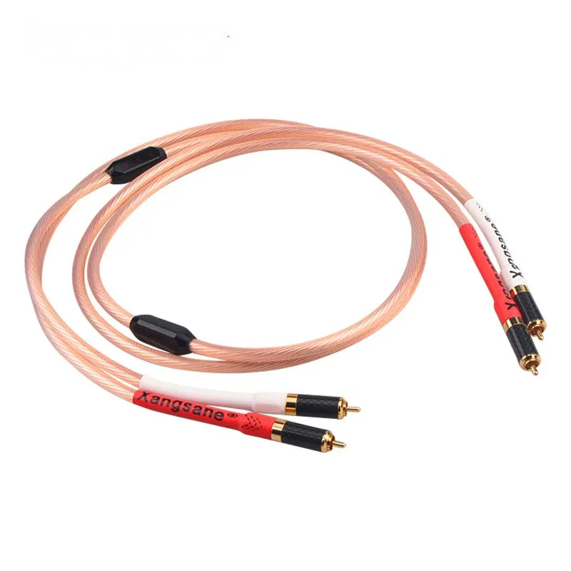 1 пара 0 5 м 5N OCC сигнальный кабель из углеродного волокна позолоченный rca к hifi