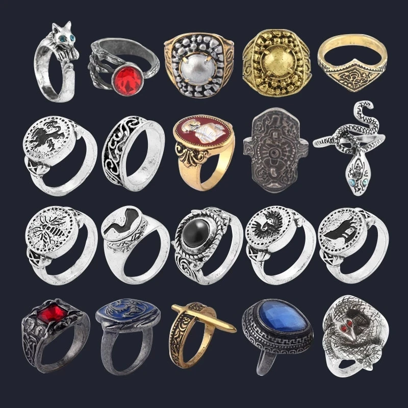 Game Dark Souls Series Ring For Men Vintage Gothic Havel's Demon's Scar Chloranthy Badge Rings Male Cosplay Jewelry Accessories