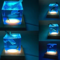 c2 night light shark diver decoration novelty table lamp gift for children 3d led bedroom room decor bedside for home office