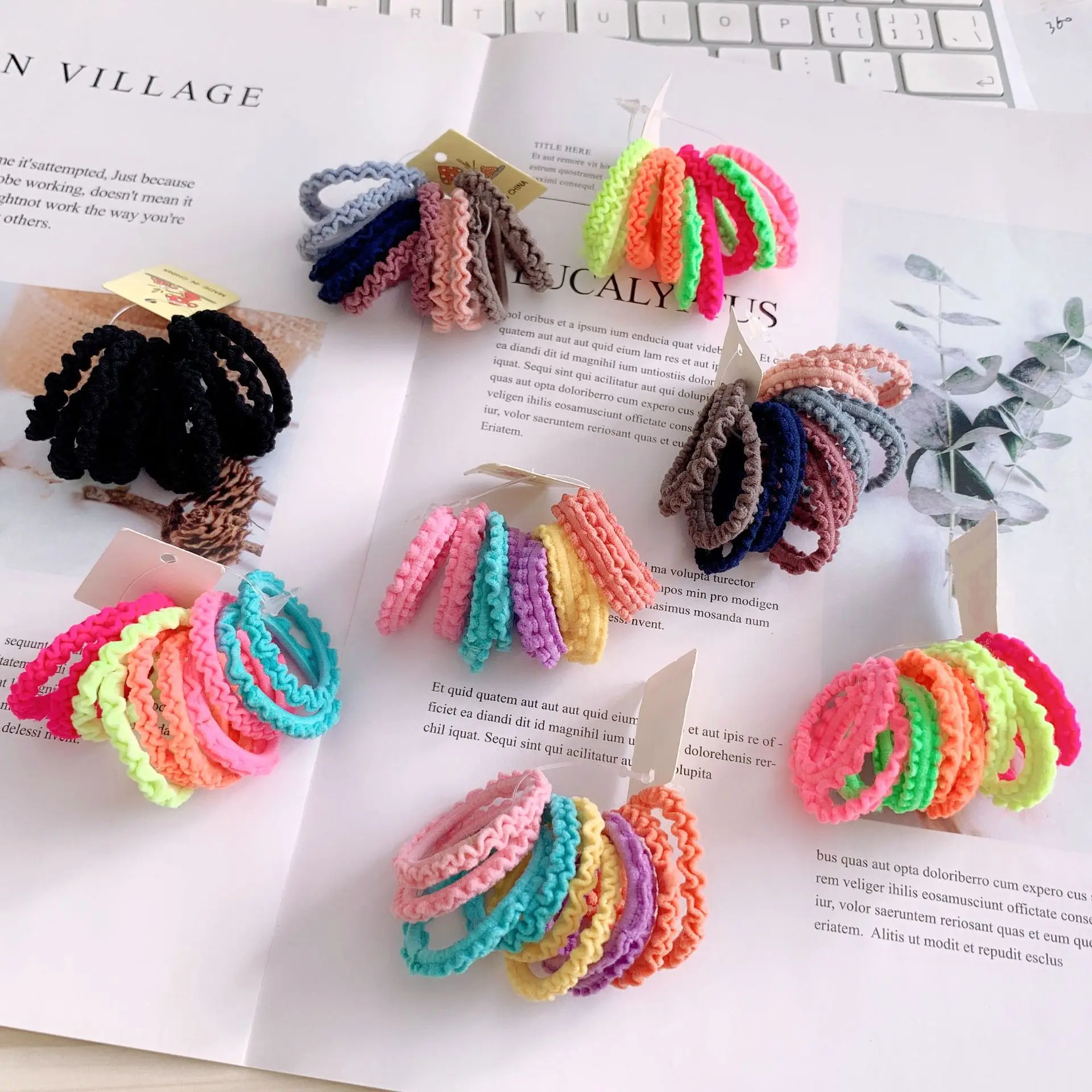

10PCS/Lot Spring Fluorescent Elastic Hair Bands Children Candy Color Rubber Bands Baby Girls Hair Tie High Elastic Lace Headband