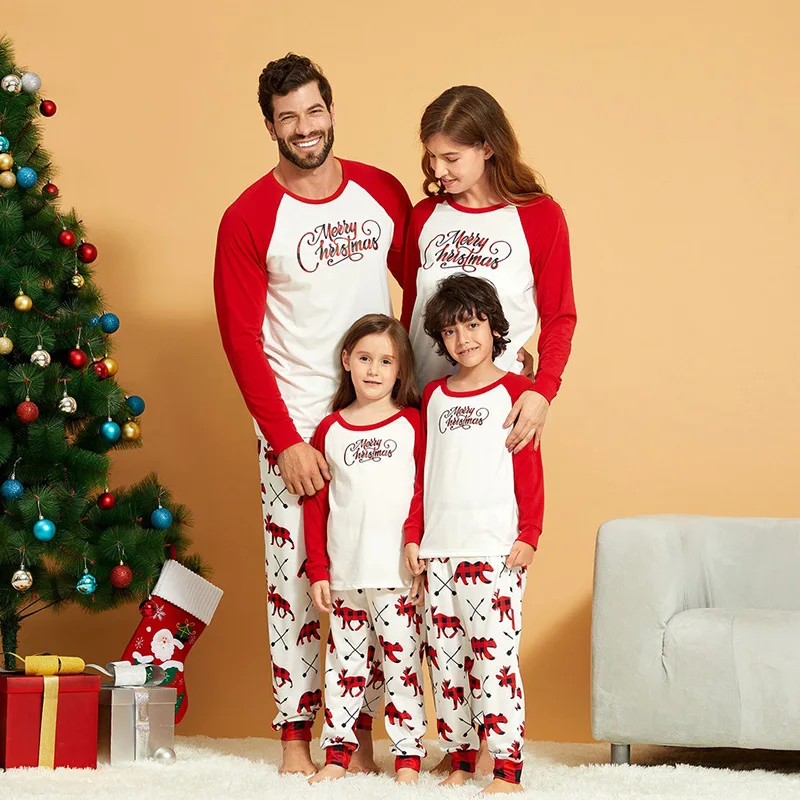 

Print Christmas Pajamas Family Matching Clothes Mom and Baby Girl Matching Clothes Festival Leisure Wear for Parent Child